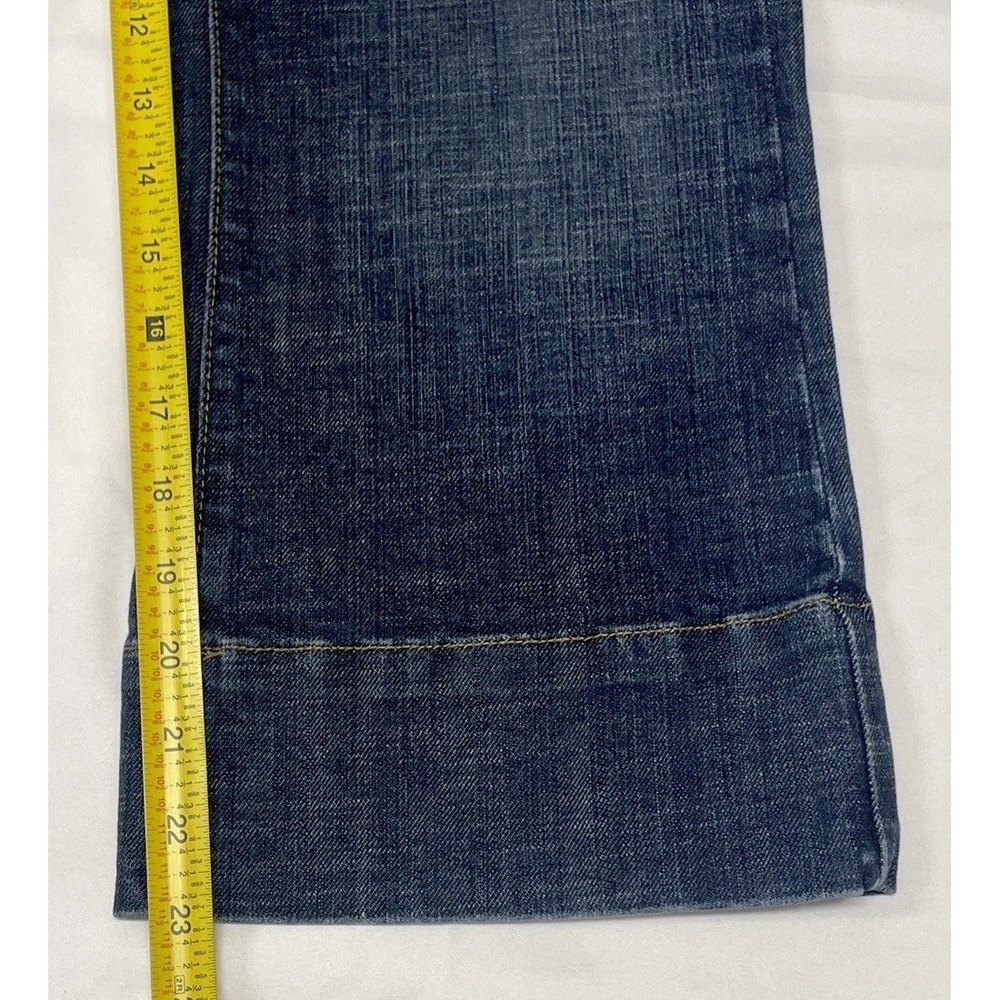 Arden B. Blue Denim Cropped Wide Leg Mid Rise Distressed Made In USA Women's 8 - Picture 8 of 8